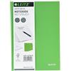 Leitz Quaderno a righe A5, 160 pagine, 80 fogli di carta certificata FSC da 80 g/m², copertina rigida robusta e antigraffio, per ufficio, scuola o come diario, serie Solid, verde chiaro, 46670050
