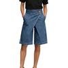 Dasongff Shorts in Denim da Donna a Vita Alta, Jeans Largo Lunghezza al Ginocchio, Jeans Corti Elasticizzati, Gamba Larga, Taglio Ampio Bermuda Lunga Baggy Asimmetrica Wide Leg, Pantalone Dritto in