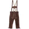 Edelnice Trachtenmode Pantaloni di Pelle Lederhose per Bambini, con Bretelle, Colore: Marrone/Nero