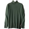 Youllyuu Maglione da uomo in 100% cachemire di visone a costine con dolcevita, pullover casual a maniche lunghe, base tinta unita, taglia grande, Army Gn, L