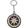 PuntoCasaStore 12 pz ciondolo portachiavi rosa dei venti legno d.4,4 cm h tot. 11,5 bomboniera tema mare