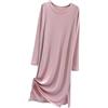 MGDIFYXAA Camicia da Notte Casual in Cotone Modal, Comoda, A Maniche Lunghe, da Donna, Ampia, Primaverile, Autunnale, Camicia da Notte Femminile Rosa XL