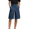 Dasongff Shorts in Denim da Donna a Vita Alta, Jeans Largo Lunghezza al Ginocchio, Jeans Corti Elasticizzati, Gamba Larga, Taglio Ampio, Bermuda Lunghi Baggy Asimmetrici, Pantaloni Dritti in Denim con
