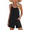 BEIGAI Salopette corta da donna, jumpsuit estiva, da lavoro, elegante, casual, senza maniche, ampia, con spalline, tuta intera, sexy, romper, con spalline sottili, playsuit, tailleur pantalone con