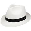 LIPODO White City Trilby Unisex Cappello 100% Paglia Bianco Fascia Gros-Grain Primavera Estate