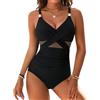 LOKLNEYK Costumi da Bagno Donna Costume Donna Intero Bohemian Comode Elastico Trikini Piscina Curvy Pancia One Piece Sexy Beachwear Taglie Forti Push Up Contenitivi 2#Nero XL