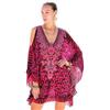 Trillion London Caftano da donna in viscosa e cotone, per la spiaggia e come bikini cover-up | Abito maxi | Caftano da bagno, abbigliamento da casa | Taglia UK dalla 6 alla 14, Fucsia, taglia unica