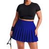 Moon Wood Donna Minigonna Corta Campus Ragazze Skater Skirts Svasata Casual Vita Alta Elastica Sportiva Gonna con Tasche Taglie Forti Solida Colore