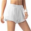 Generic Women's 5 Swim Board Shorts High Waisted Quick Dry Swimming Bottoms UPF 50+ Zipper Pocket & Elastic. (S,White)