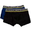 Dirk Bikkembergs Bikkembergs Confezione 2 Boxer Parigamba Uomo Bipack Articolo B4B4001, 2231 Bluette/Nero, XL