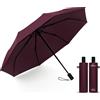 Ambra UV PROTECTION Ambra UV: ombrello automatico con protezione UV. Ombrello tascabile antivento per pioggia e sole. (Rouge Noir)