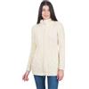 SAOL - 100% lana merinos signore cavo maglia cardigan full zip irlandese cappotto