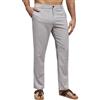 Suwangi Pantaloni Lino Uomo Pantaloni Casual Lunghi Lino Pantalone da Spiaggia Estivi Vacanza Calzoni Yoga Elastica con Tasche