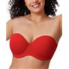 DELIMIRA Reggiseno Senza Spalline Push Up Rossetto Rosso 5F