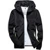uxxnjfg Giacca da Uomo Impermeabile Bomber Trekking Jacket Invernale Uomo Taglie Forti Running Softshell Vestiti Antipioggia Abbigliamento Estiva Casual Giubbotto(Nero,6XL)