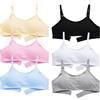 YuaLov Confezione da 6 reggiseni sportivi per ragazze in puro cotone, senza ferretto, con cuscinetti rimovibili, morbide bralette con 3 file e 2 ganci posteriori, comodi per tutti i giorni, età 10-16 anni