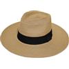Wildarms Cappello Panama Classico in Paglia per Uomo e Donna - Traspirante con Protezione Solare UV, Design Elegante a Tesa Piana, Leggero e Regolabile - Ideale per Spiaggia, Viaggi, Marrone Banda Nero Tessuto