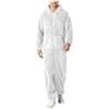 Genérico Pigiama da orso Pantaloni da pigiama in pile addensati Tuta calda con cerniera Felpa in flanella con coulisse filettata Grandi Pigiama Set per la casa interna, bianco, XL