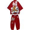 Doslavida - Set cardigan kimono giapponese da uomo, stile cinese, stampato, giacca e pantaloni, aperto sul davanti, a sette maniche, L