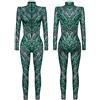 Dasongff Tuta sportiva lunga da donna, tuta fitness senza cuciture, body push up, scultore, abbigliamento sportivo da donna, motivo squame e serpente sexy, elastico, aderente, abbigliamento estivo