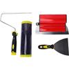 Eujgoov Set Lama per Rasatura Cartongesso e Rullo, Spatola Livellante in Acciaio Inox da 10 Pollici con Manico Leggero in ABS, for Pareti e Soffitti