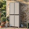 Dmora - Armadio da esterno Namur, Mobile multiuso, Armadio per lavanderia, Armadietto outdoor, 100% Made in Italy, Grigio chiaro, 70x39h172 cm