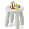 Relaxdays Sgabello per bambini, plastica, altezza seduta 26 cm, bianca | leggero, lavabile, indeformabile