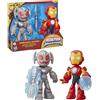 Marvel Hasbro Marvel, Iron Man e i Suoi Fantastici Amici, Iron Man e Ultron di Grandi Dimensioni, Clash Pack, Action Figure, Confezione da 2, dai 3 Anni in su