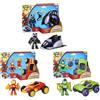 Marvel Iron Man et Ses Amis Extraordinaires, Pack de 3 Figurines de 7,5 cm avec 3 véhicules et Accessoires, Jouets de Super-héros pour Enfants, dès 3 Ans