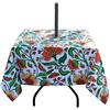 EHouseHome Tovaglia quadrata da 152,4 cm, con foro per ombrellone e cerniera, impermeabile, con cerniera, per tavolo circolare in giardino/barbecue/picnic