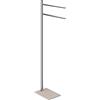 GEDY G-Seul Piantana Porta Asciugamani Beige con Finitura Champagne/Panna, Misure 83,3 x 34 x 14 CM, Porta Asciugamani da Terra in Acciaio Inox e Cromall®, Brugola da 4mm Inclusa
