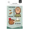 Vaessen Creative Timbri in Silicone Funghi e Ricci - 15 Timbri a Secco per Lavoro Preciso - per DIY, Biglietti Fatti a Mano, Buste e Scrapbooking - con Stamping Tool e Blocchi Acrilici