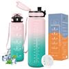Vikaster Borracce ciclismo, Borraccia 1.5 litro, Senza BPA & Prova di Perdite, Bottiglia Acqua Bambini, Scuola, Bici, Palestra, Yoga, Ufficio