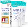 happybrush Dentifricio vegano Ultimate White con gusto Spearmint, dentifricio sbiancante per denti bianchi, confezione (5 x 75 ml)