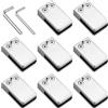 Proster 8pz Supporto per Vetro in Acciaio Inox Morsetti Ferma Vetro 6-7mm Forma Quadrata con 2 Chiavi Esagonali per Corrimano Scale Balaustra