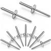 LILIXI 70 Pezzi Rivetti Alluminio, 4.8mm Rivetti Ciechi a Testa Larga, Alluminio con Flangia Grande per Metallo, Legno, Mobili, Carrozzeria e Industria (4.8mm x 25mm |Argento)