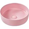 Beliani Piano bagno Lavabo rotondo in ceramica 370 mm Rosa opaco