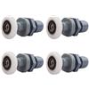 Qikuver Rotelle per la Porta Della Doccia, 4 Pezzi Rotelline per Rulli Box Doccia Ricambi per Porte Scorrevoli Doccia Cuscinetti Rullo, Rullo per porta in vetro per doccia (19MM)