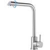 Zhufas Rubinetto Lavello Cucina, Miscelatore Cucina Girevole a 360°, Rubinetto da Cucina in Acciaio Inossidabile, Forma di L Miscelatore Monocomando per Lavello con 1 Foro, con Tubi Flessibili (G3/8 Pollici)