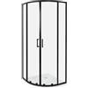 Beliani Box Doccia Vetro Temperato Doppia Porta nero 80 x 80 x 185 cm
