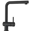 SCHOCK® Rubinetto da cucina Epos Magma I nero ad alta pressione con tubo flessibile estensibile, girevole a 360°, con connettori standard standard, miscelatore monocomando, nero, moderno
