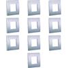 Electron 10 Placche, 2 moduli/posti, Compatibile Con Vimar Arke', argento silver, Placca rettangolari squadrate, Plastica di alta qualità, 100% compatibile con supporti e moduli originali