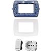 Di Tutto Per Tutti® Set Completo 4 Pezzi Living Light Compatibile | 1 Placca 3 Posti | 1 Supporto 3 Posti | 1 Shuko 2P + T 10/16A 250V | 1 Interruttore 1P 16A 250V | Bianco