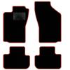 QUEMAR Tappetini Auto per Alfa Romeo GT, Bordo Rosso, 0 Ricami | 2003-2010 / Kit Tappeti Moquette e Gomma su Misura / Set 2 Anteriori + 2 Posteriori / Ricami e Colori Personalizzati