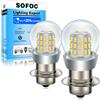 SOFOC Lampadina a LED P15S a contatto singolo Abbagliante/Anabbagliante per faro moto, scooter e fendinebbia 1000LM bianco caldo 6V-12V AC/DC 2 pezzi
