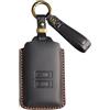RXXR Custodia protettiva nera per chiavi dell'auto, in vera pelle bovina, con 4 pulsanti, per Renault Clio, Megane, Koleos, Kadjar, Kangoo, Twingo, Talisman, Captur, Espace, Dacia, Duster