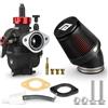 NIBBI Carburatore PE22 mm con kit filtro aria CNC 48 mm per motore 125cc-140cc a flangia - Dirt Bike Pit Bike ATV Pocket Bike