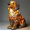 Introti Lampada a LED per Cani, Serie di Cani in Resina Maculata, Lampada da Tavolo a Tema di Cani Carini, Sculture di Animali, Luce Notturna Ambientale per la Decorazione della Camera da Letto e del