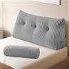 Z-hom Cuscino Schienale, Cuscino triangolare per testiera con fodera rimovibile, Cuscino da lettura per letto, cuscino schienale divano, cuscino da lettura, grigio chiaro (100 x 50 x 20 cm)