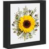 Yudobliss Cornice portafoto 3D, Cornice Profonda da Riempire 25 x 25 cm, Cornice Portafoto 3D da Riempire, Cornice per Oggetti 3D Più Profonda di 3 cm, per Fiore, Regali, Decorazione Murale, Nero